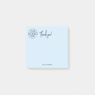 Simple Personal Stationery Thank You Pale Blue Post-it Notes