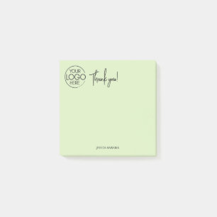 Simple Personal Stationery Thank You Pale Green Post-it Notes
