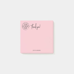 Simple Personal Stationery Thank You Pink Post-it Notes