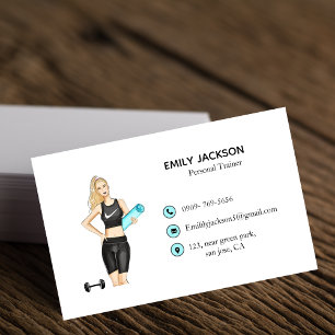 simple, personal trainer, yoga instructor business card