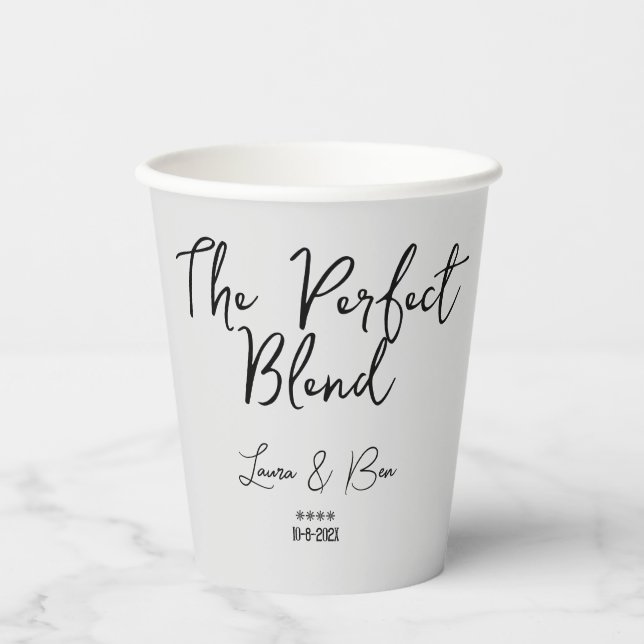 Simple Personalise The Perfect Blend, Tea/Coffee  Paper Cups (Front)
