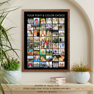 Simple Personalised 45 Square Photo Collage Poster