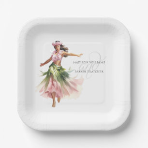 Simple Personalised Beach Wedding  Paper Plate