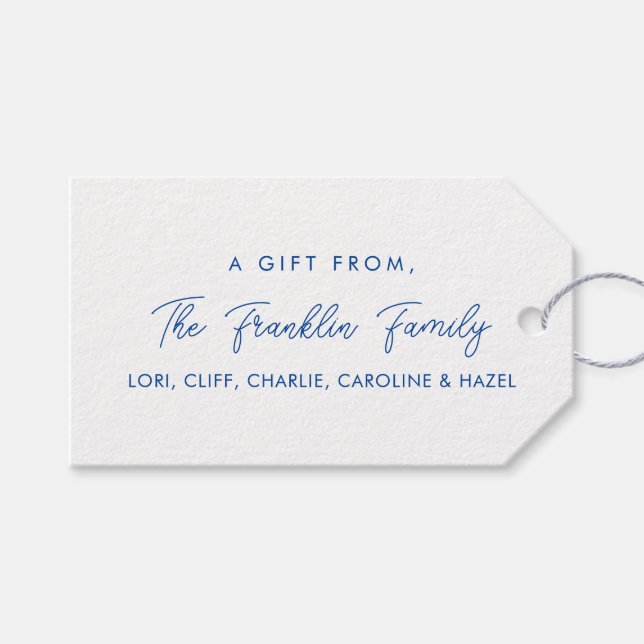 Simple Personalised Birthday Gift Tag for Families (Front (Horizontal))