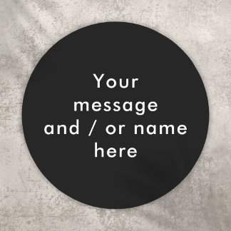 Simple Personalised Black and White Classic Round Sticker
