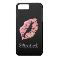 Simple Personalised Black Pink Lips