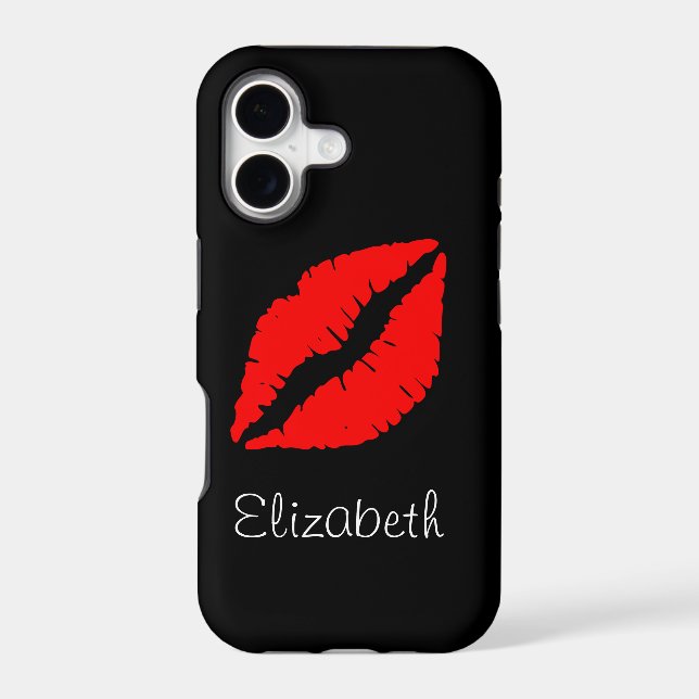 Simple Personalised Black Red Lips (Back)