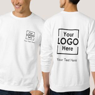 Simple Personalised Business Logo Text Front Back Sweatshirt