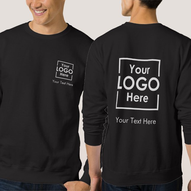 Simple Personalised Business Logo Text Front Back  Sweatshirt (Simple Personalized Business Logo Text Front Back Sweatshirt)