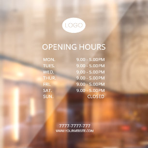 Simple Personalised Business Opening Hours Logo