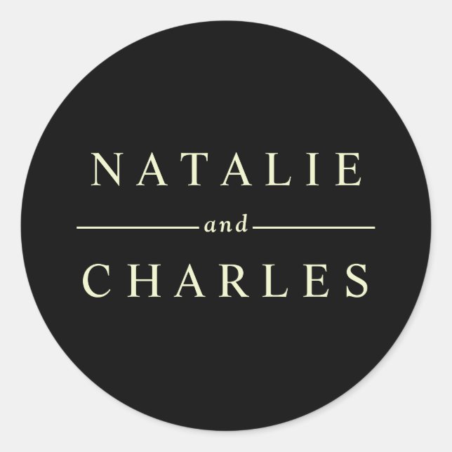 Simple Personalised Classic Round Sticker (Front)