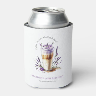 Simple Personalised Coffee Birthday Can Cooler