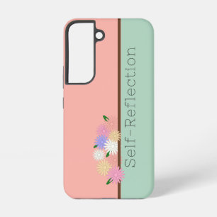 Simple Personalised Daisies Floral in Peach Green Samsung Galaxy Case