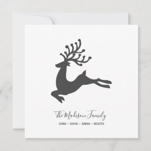 Simple Personalised Deer Holiday Card