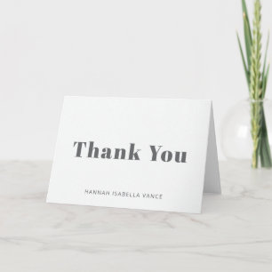 Simple Personalised Folded Thank You Card