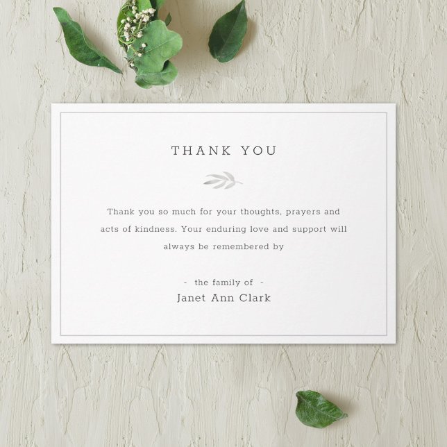 Simple Personalised Funeral Thank You Note (Creator Uploaded)