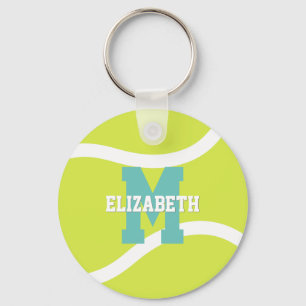 simple personalised girls boys tennis player key ring
