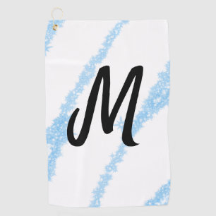 Simple personalised glitter monogram baking throw golf towel