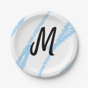 Simple personalised glitter monogram baking throw paper plate