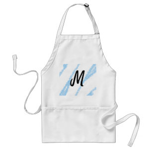 Simple personalised glitter monogram baking throw standard apron