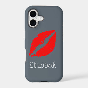 Simple Personalised Grey Red Lips