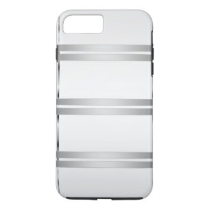 Simple Personalised Grey with Silver Lines iPhone 8 Plus/7 Plus Case