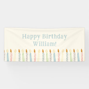 Simple Personalised Happy Birthday Candles Banner