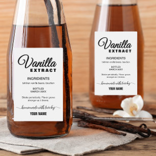 Simple Personalised Homemade Vanilla Extract Label