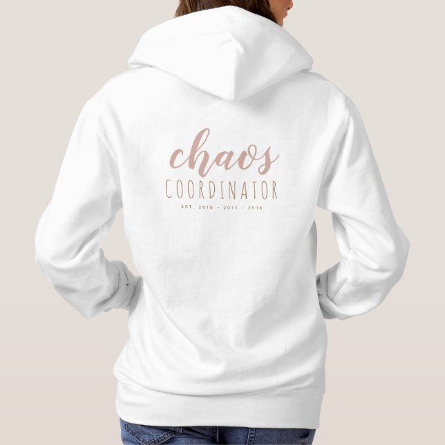Simple Personalised Hoodie for Mum | Rose Gold (Back)