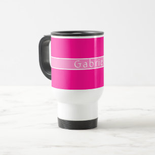 Simple Personalised Hot Pink Travel Mug