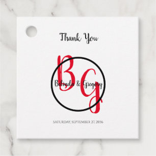 Simple Personalised Initials Wedding Gift Favour Tags