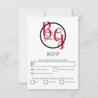 Simple Personalised Initials Wedding RSVP Cards