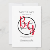 Simple Personalised Initials Wedding Save The Date