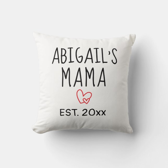 Simple Personalised Mama Gift with Child’s Name  Cushion (Front)