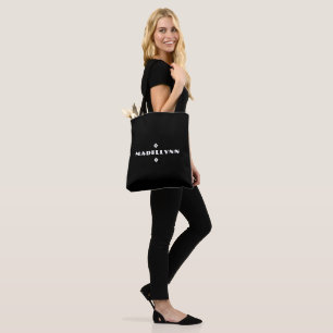 Simple Personalised Modern Black and White Tote Bag