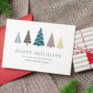 simple  personalised modern photo christmas  holiday card