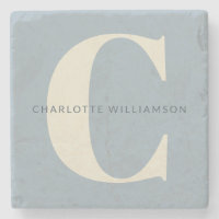 Simple Personalised Monogram and Name in Blue