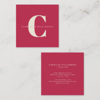 Simple Personalised Monogram Name Pink Red Modern