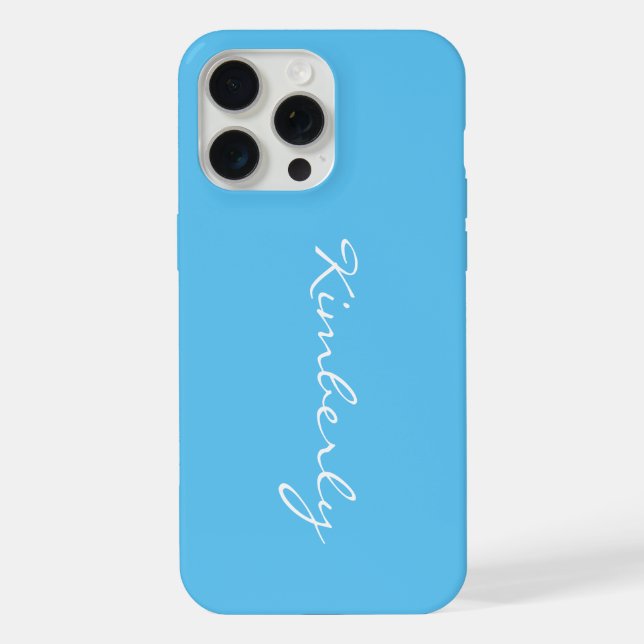 Simple Personalised Name Blue iPhone Case (Back)