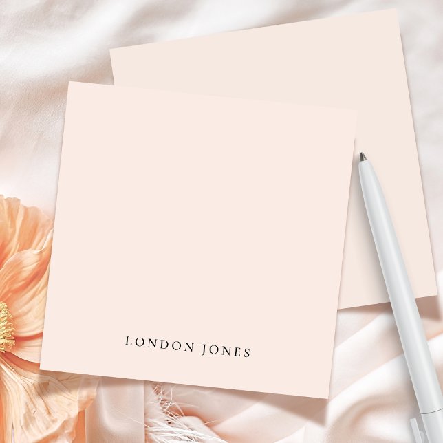 Simple Personalised Name Stationery Blush Pink Card (Creator Uploaded)