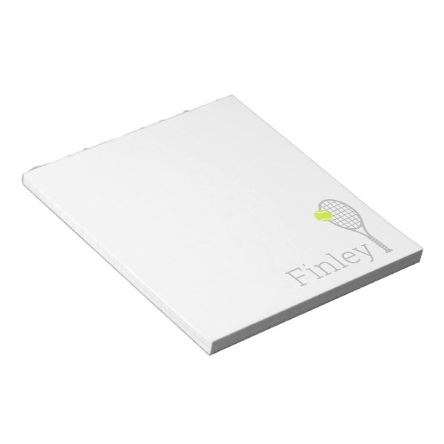 Simple Personalised Name Tennis Player Notepad (Angled)