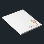 Simple Personalised Name Tennis Racket Notepad<br><div class="desc">Simple personalised notepad with a tennis racket and ball monogram name or custom text in a terracotta rust orange clay court colour,  with editable colours and fonts that can be matched to your team or school.</div>