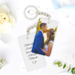 Simple Personalised Photo and Text Photo Key Ring<br><div class="desc">Capture your most cherished moments with our Simple Photo Keychain, an ideal gift for a special someone on any occasion, be it Valentine's Day, your anniversary, or just because. This unique keepsake is carefully designed with love by the experienced Mylini Design, boasting a sleek yet simple design that adds a...</div>