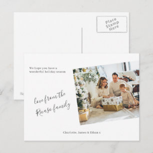 Simple Personalised Photo Christmas Holiday Postcard