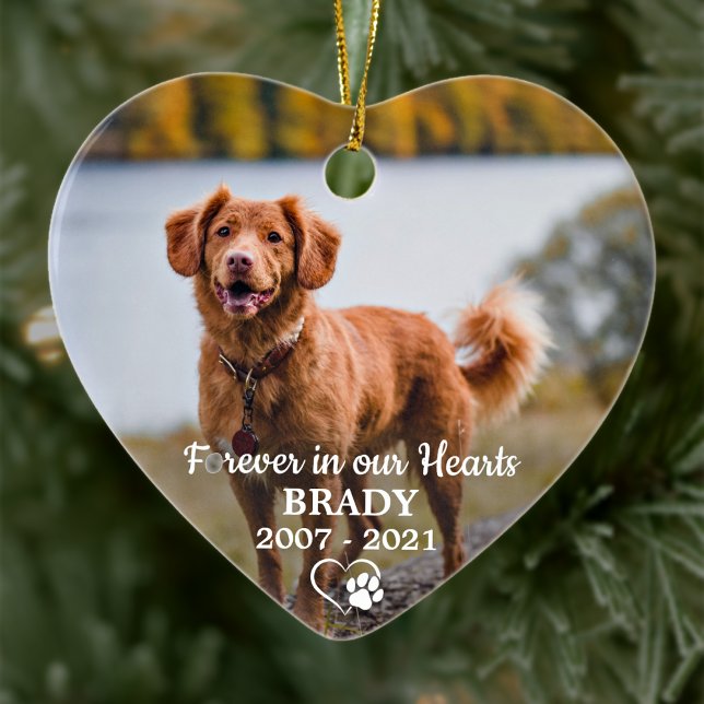 Simple Personalised Photo Sympathy Pet Memorial Ceramic Tree Decoration (Creator Uploaded)