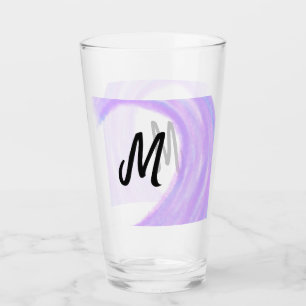 Simple personalised purple watercolor monogram add glass