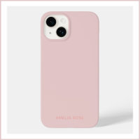 Simple Personalised Quartz Pink on Pink iPhone 14