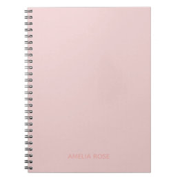 Simple Personalised Quartz Pink on Pink Notebook