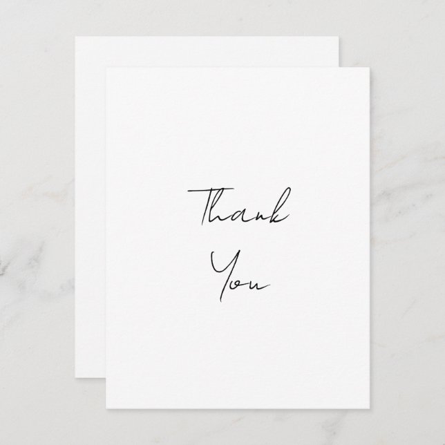 Simple Personalised Script White Thank You (Front/Back)