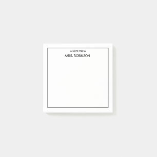 Simple Personalised Teacher Name Professional  Post-it Notes